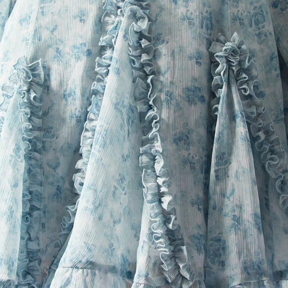 Baby Blue Boho Women's Smocked Floral Mini Dress - Picture 2 of 5